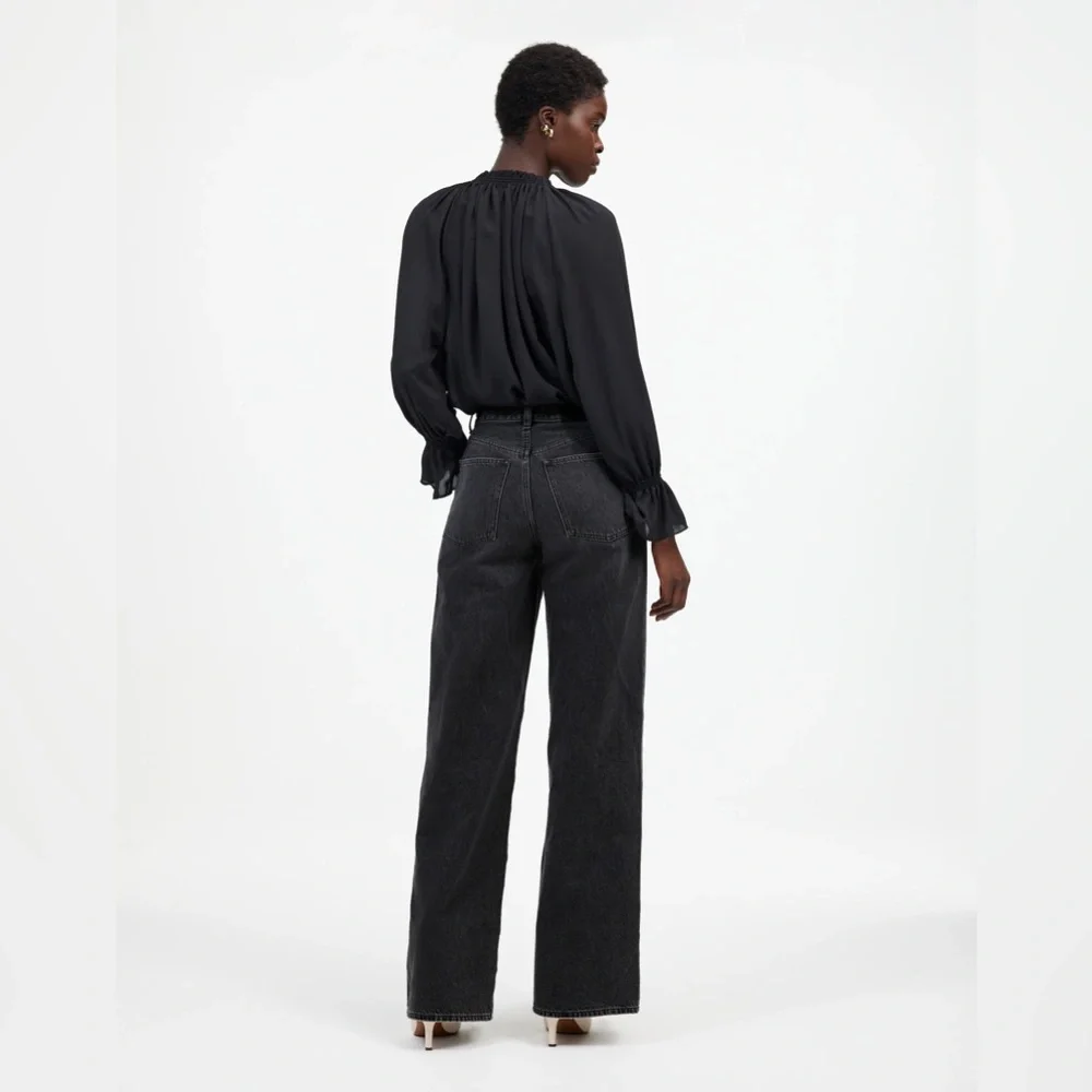 Madewell Super Wide Leg Black Jeans Size 30 - Picture 2 of 13